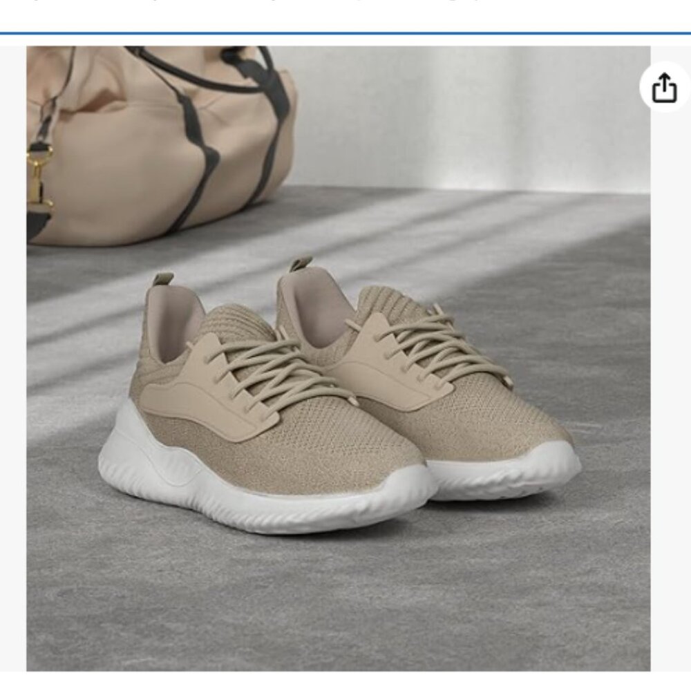 Beige slip on walking sneaker